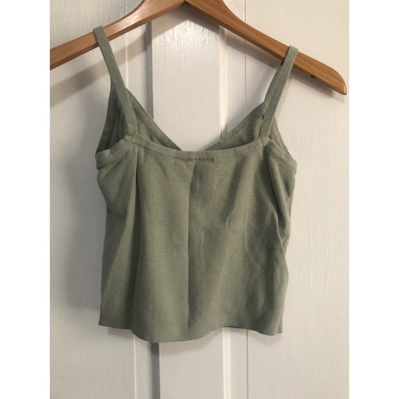 John Galt Brandy Melville Sage Green Button Knit Cami Tank Top minimalist OSFA - Picture 4 of 4